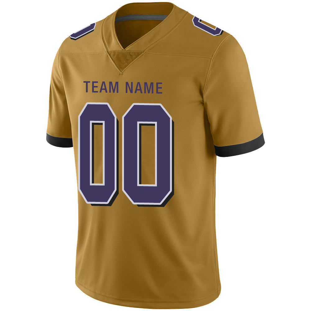Custom B.Raven Stitched American Football Jerseys Personalize Birthday Gifts Gold Jersey