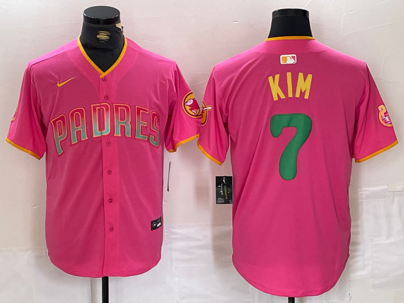 Men's San Diego Padres Ha-Seong Kim Pink Replica Player Jersey