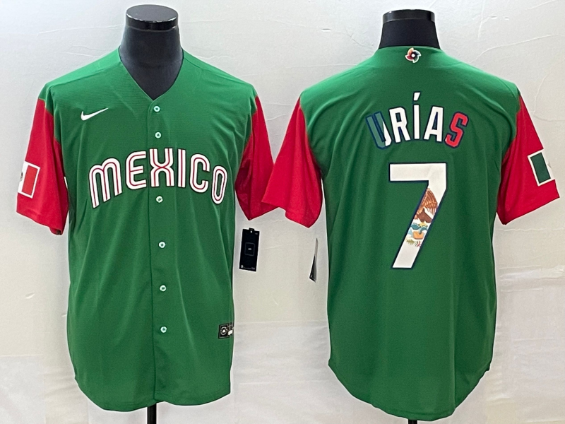 Men's 2023 World Baseball Classic Julio Urias Mexico Green Player Jersey