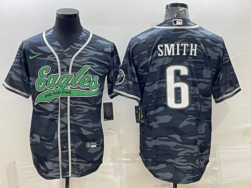 Men's Philadelphia Eagles DeVonta Smith Grey Camouflage Game Jersey Joint Edition