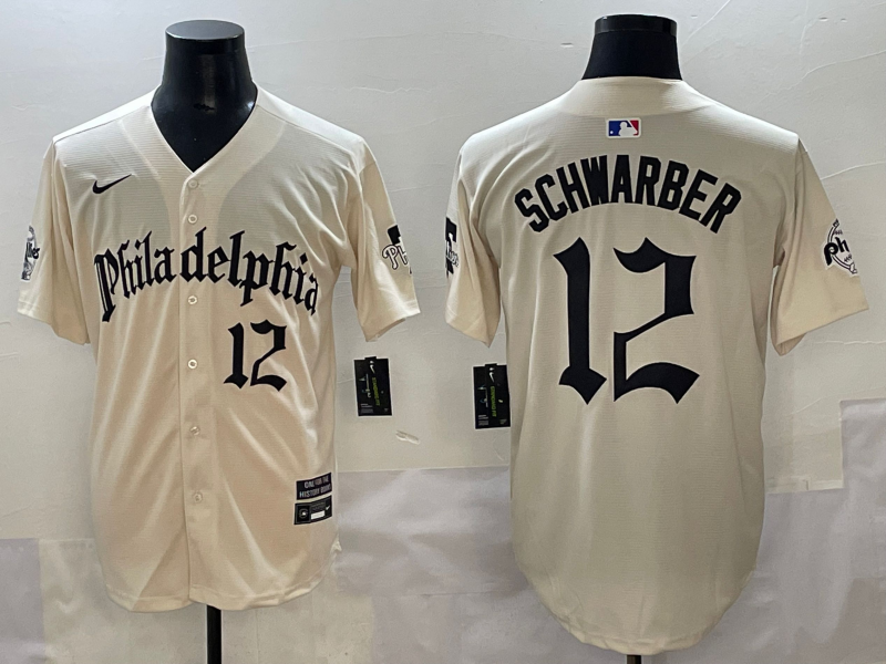Men's Philadelphia Phillies Kyle Schwarber Cream Limited Player Jersey