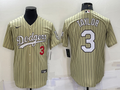 Men's Los Angeles Dodgers Chris Taylor #3 Gold Replica Baseball Jersey1