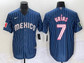 Men's 2023 World Baseball Classic #7 Julio Urias Mexico Navy Jersey1