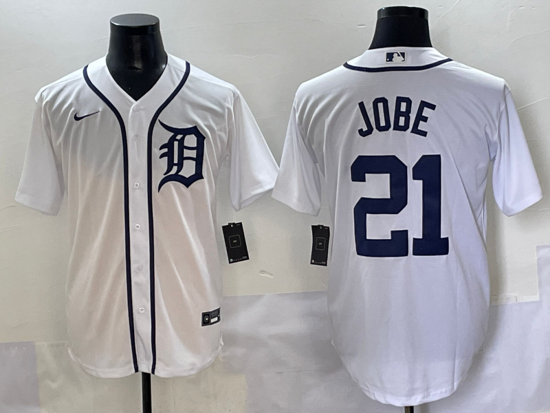 Men's Detroit Tigers Jackson Jobe White Home Replica Player Jersey
