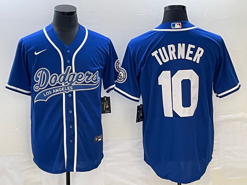 Men's Los Angeles Dodgers Justin Turner #10 Royal Player Jersey1 Joint Edition