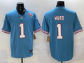 Men's Tennessee Titans Cameron Ward #1 Light Blue 2025  active First Round Pick Game Jersey
