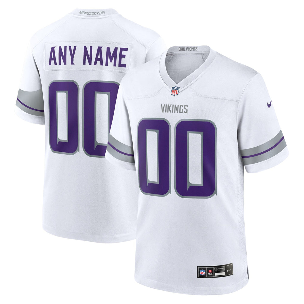 Minnesota Vikings  Alternate Custom Game Jersey - White