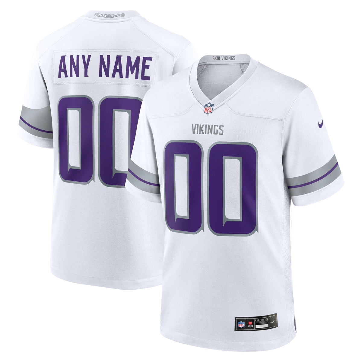 Minnesota Vikings  Alternate Custom Game Jersey - White