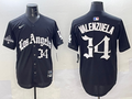 Men's Los Angeles Dodgers Fernando Valenzuela Black Team Game Player Jersey