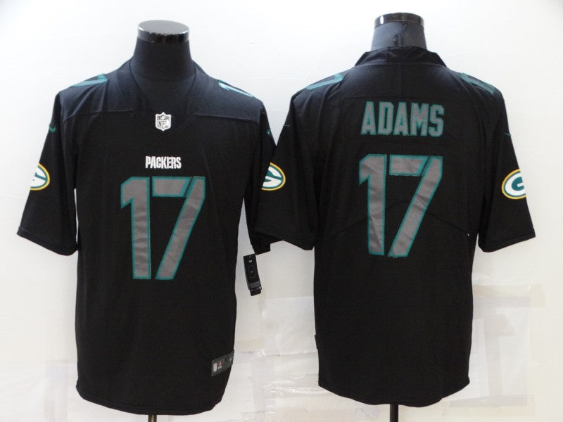 Men's Green Bay Packers Davante Adams #17 Black Team Game Jersey1
