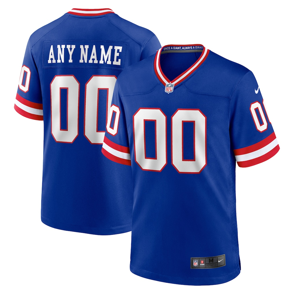 Men's New York Giants Royal Classic Custom Game Jersey