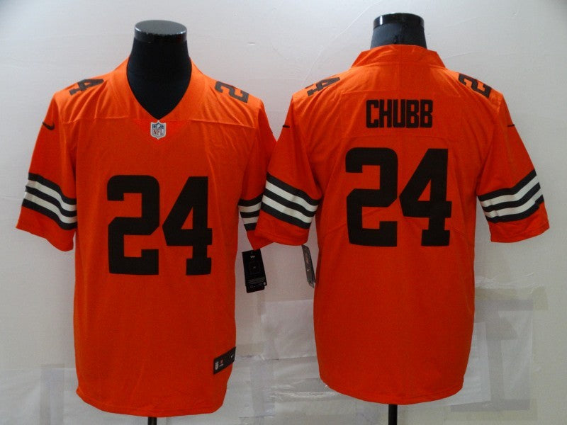 Men's Cleveland Browns Nick Chubb Orange Game Player Jersey