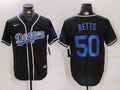 Men's Los Angeles Dodgers Mookie Betts #50 Black Replica Player Jersey1