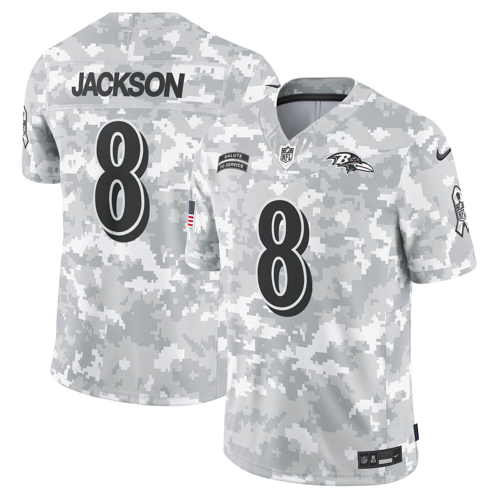 Lamar Jackson Baltimore Ravens  2024 Salute to Service Limited Jersey - Arctic Camo