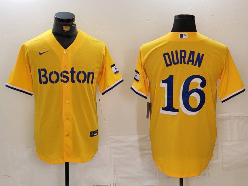Men's Boston Red Sox Jarren Duran Gold City Connect Limited Player Jersey