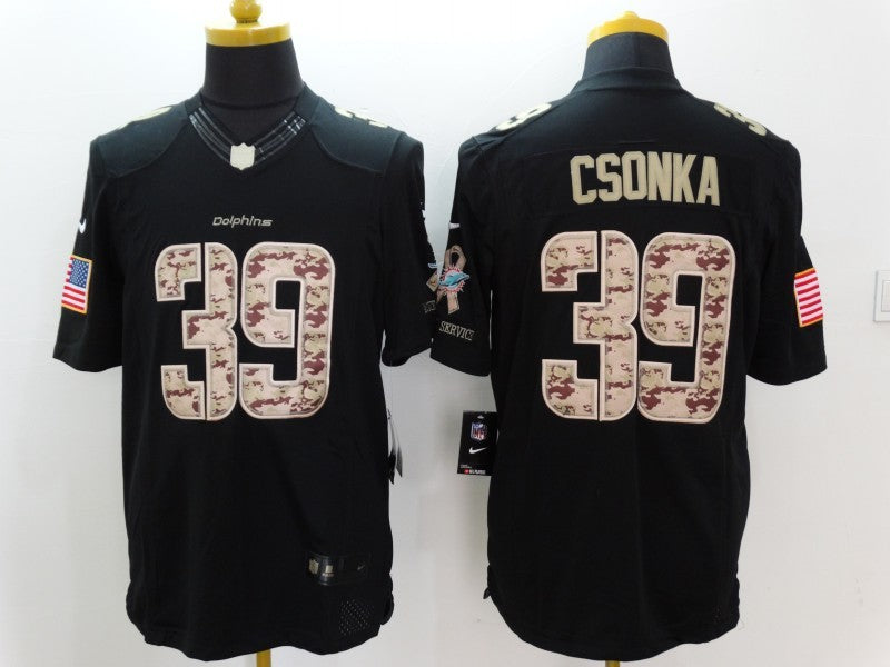 Men's Miami Dolphins Larry Csonka #39 Black Game Player Jersey1