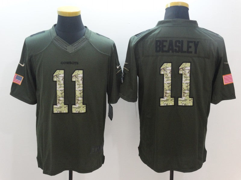 Men's Dallas Cowboys Cole Beasley #11 Army Green Game Jersey1