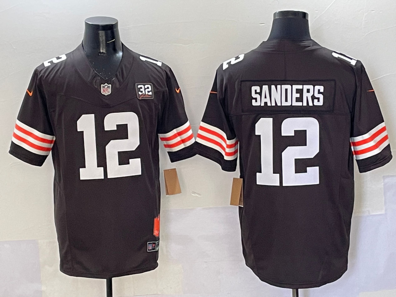Men's Cleveland Browns Shedeur Sanders #12 Brown 2025  active Game Jersey