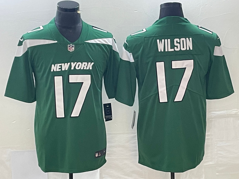 Men's New York Jets Garrett Wilson #17 Green Player Game Jersey1