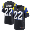 Men's Los Angeles Rams Blake Corum #22 Midnight Blue 2025 Rivalries Collection Game Jersey