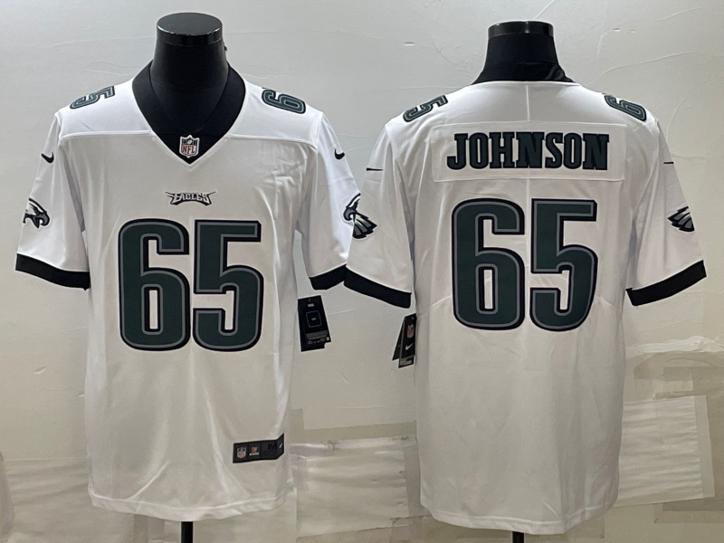 Men's Philadelphia Eagles Fred Johnson White Game Jersey