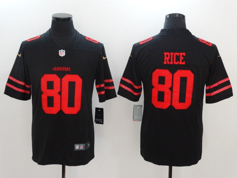 Men's San Francisco 49ers Jerry Rice #80 Black Game Player Jersey1
