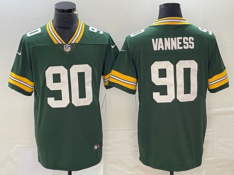 Men's Green Bay Packers Lukas Van Ness Green 2023  Draft First Round Pick Game Jersey