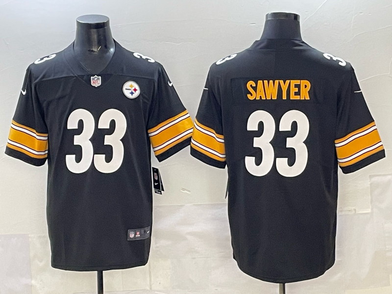 Men's Pittsburgh Steelers Jack Sawyer Black Game Player Jersey