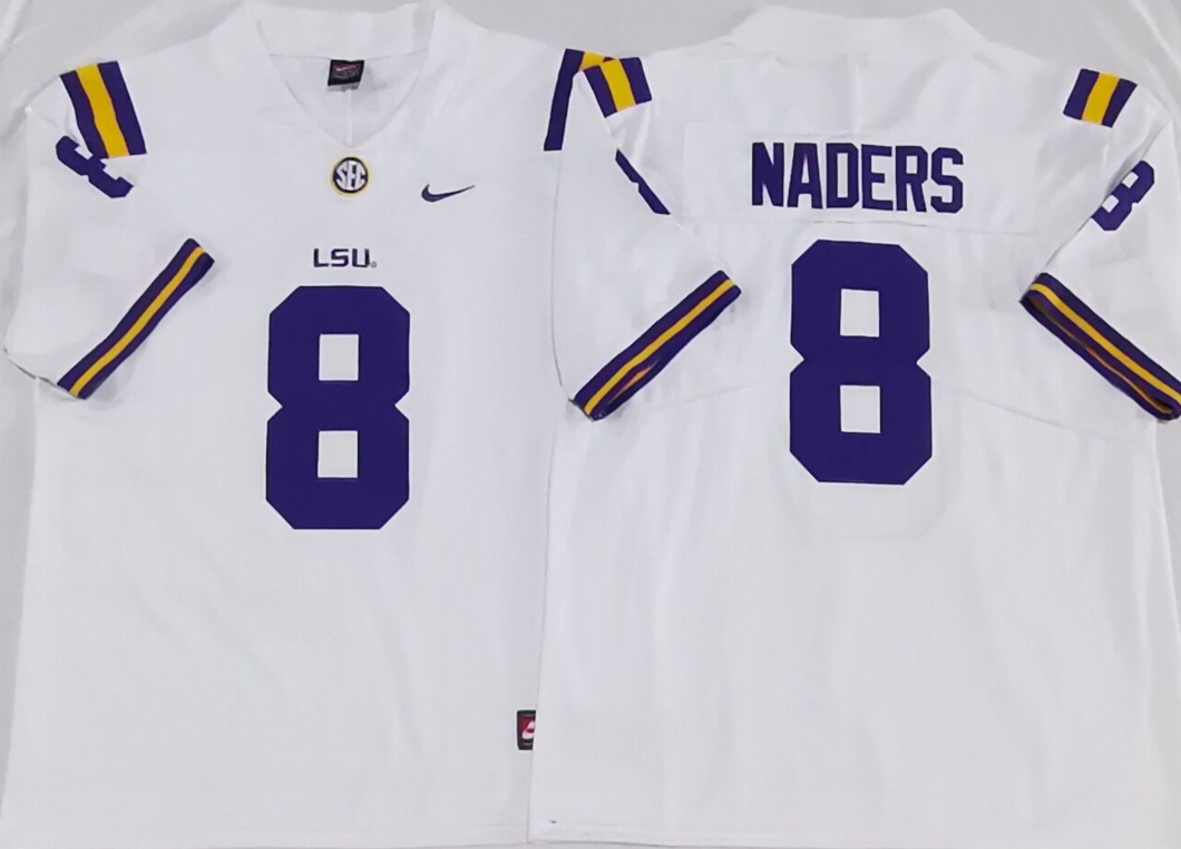 Men's LSU Tigers Malik Nabers White Player Game Jersey