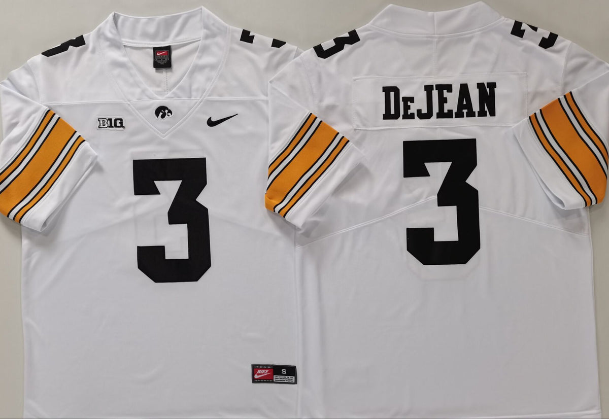 Men's Iowa Hawkeyes Cooper DeJean #3 White Player Game Jersey