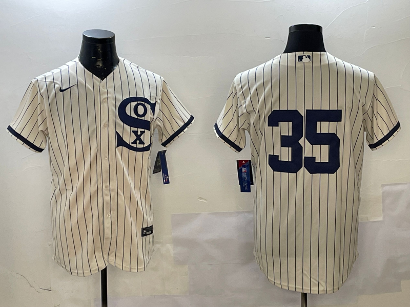 Men's Chicago White Sox Frank Thomas Cream Replica Player Jersey