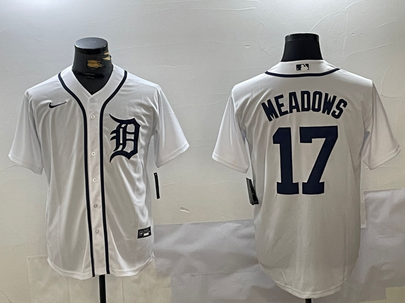 Men's Detroit Tigers Austin Meadows White Home Limited Player Jersey