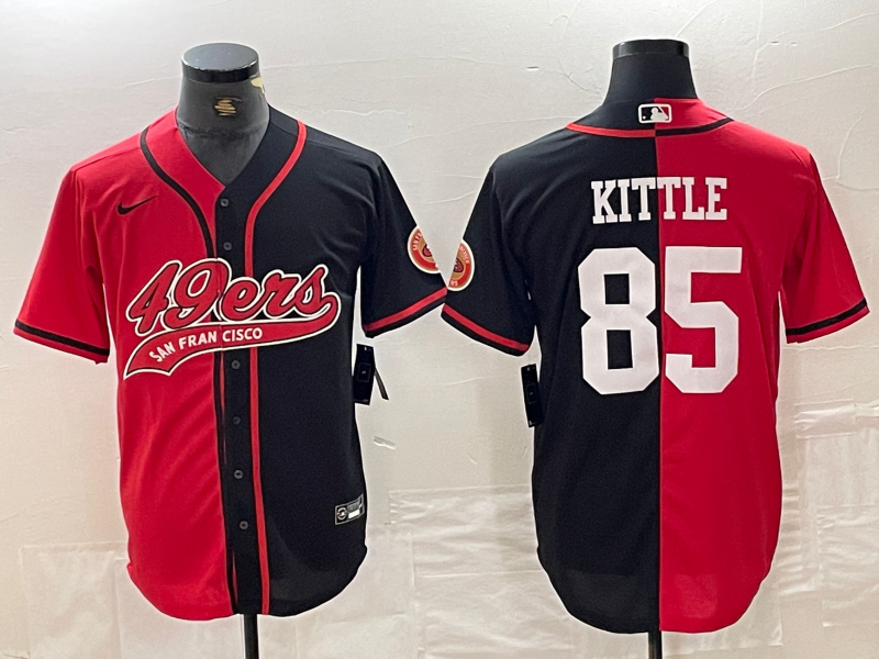 Men's San Francisco 49ers George Kittle Red/Black Game Player Jersey Joint Edition