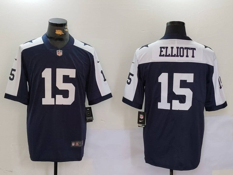 Men's Dallas Cowboys Ezekiel Elliott Navy Alternate Game Team Jersey