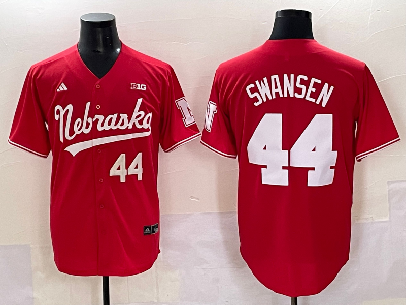 Men's Nebraska Huskers Gabe Swansen Red Replica Player Jersey