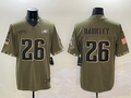 Men's Philadelphia Eagles Saquon Barkley Olive Salute To Service Game Jersey