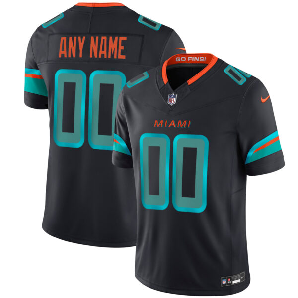 Custom Miami Dolphins 2025 Rivalries Collection Game Jersey - Pitch Blue
