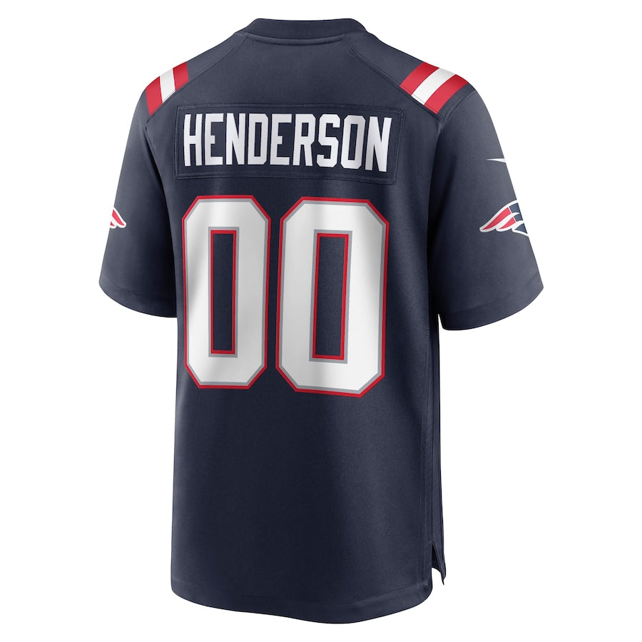 New England Patriots TreVeyon Henderson  Navy 2025  Draft Game Jersey
