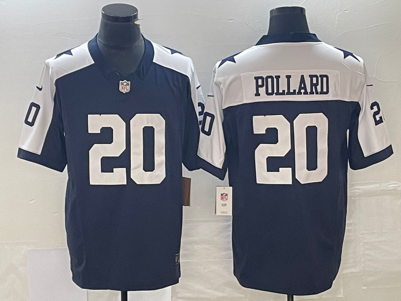 Men's Dallas Cowboys Tony Pollard Navy Alternate Game Team Jersey