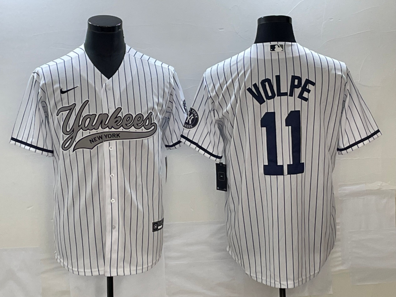 Men's New York Yankees Anthony Volpe #11 White Game Jersey1 Joint Edition