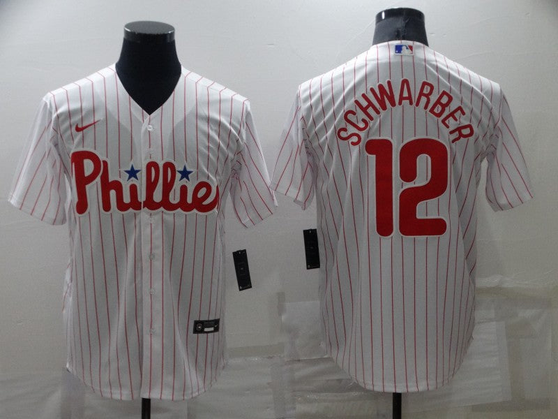 Men's Philadelphia Phillies Kyle Schwarber White Replica Baseball Jersey