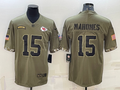 Men's Kansas City Chiefs Patrick Mahomes Olive 2022 Salute To Service Limited Jersey