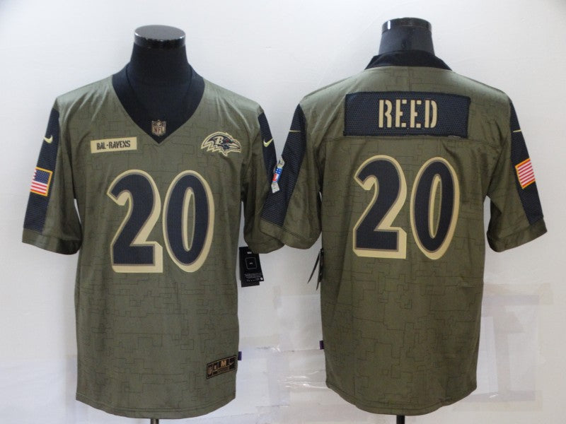 Men's Baltimore Ravens Ed Reed Brown Game Jersey
