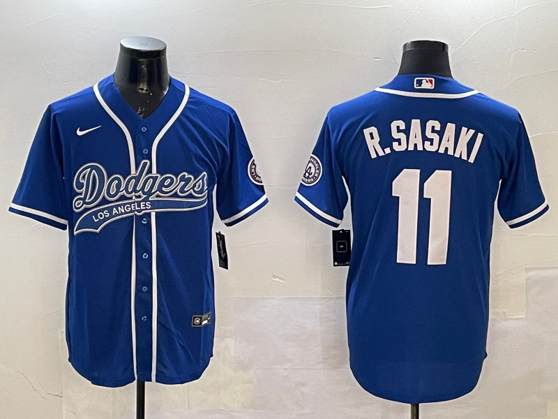 Men's Los Angeles Dodgers Roki Sasaki #11 Royal Player Jersey1