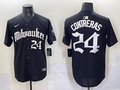 Men's Milwaukee Brewers William Contreras Black Replica Player Jersey