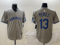 Men's Kansas City Royals Salvador Perez Gray Limited Player Jersey