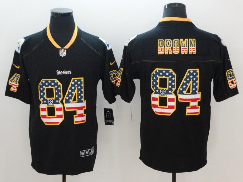 Men's Pittsburgh Steelers Antonio Brown #84 Black Alternate Game Jersey1