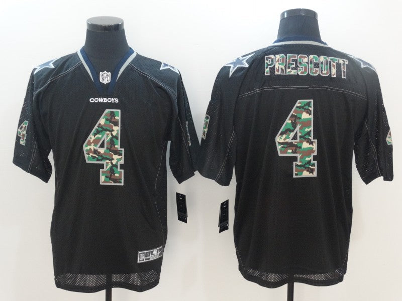 Men's Dallas Cowboys #4 Dak Prescott Black Authentic Game Jersey1