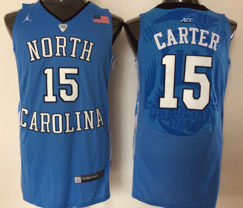 Men's North Carolina Tar Heels Vince Carter Blue Player Game Jersey