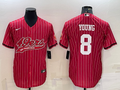 Men's San Francisco 49ers Steve Young #8 Red Player Jersey1 Joint Edition